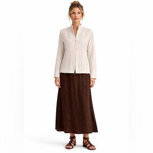 Chico’s Women’s Eyelet Lace Top – Size 2 Hook & Eye Closure